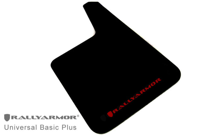 Rally Armor Universal Fit (No Hardware) Basic Plus Black Mud Flap w/ Red Logo Rally Armor Universal Fit (No Hardware) Basic Plus Black Mud Flap w/ Red Logo
