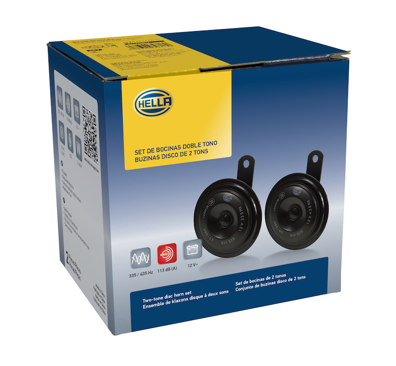 Hella Horn Kit Bx Blk Disc 92Mm 12V Univ Hella Horn Kit Bx Blk Disc 92Mm 12V Univ