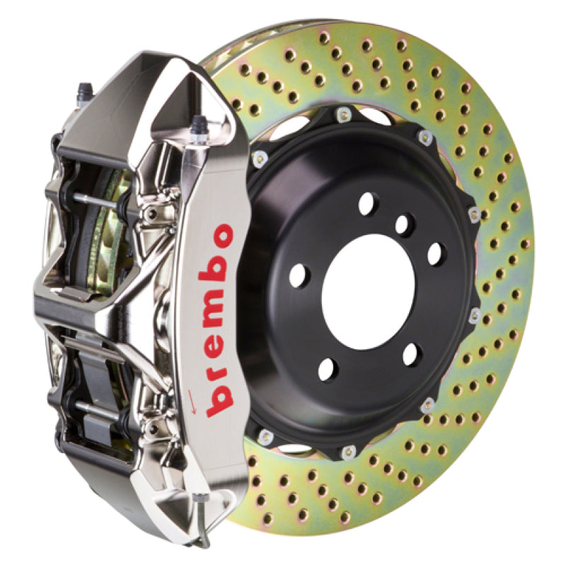 Brembo 99-07 Evo VI/VII/VIII/IXFront GTR BBK 6 Piston Billet 355x32 2pc Rotor Drilled- Nickel Brembo 99-07 Evo VI/VII/VIII/IXFront GTR BBK 6 Piston Billet 355x32 2pc Rotor Drilled- Nickel
