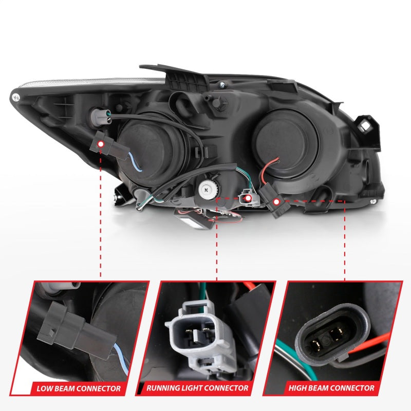 ANZO 2005-2010 Scion Tc Projector Headlights w/ Halo Black (CCFL) ANZO 2005-2010 Scion Tc Projector Headlights w/ Halo Black (CCFL)