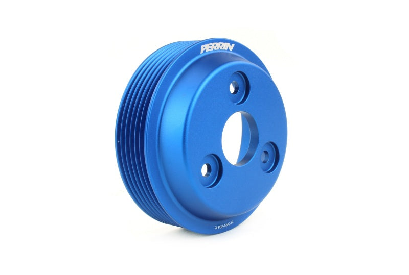 PERRIN 15-21 Subaru WRX / 18-20 Crosstrek / 14-18 FXT Lightweight Water Pump Pulley - Blue PERRIN 15-21 Subaru WRX / 18-20 Crosstrek / 14-18 FXT Lightweight Water Pump Pulley - Blue
