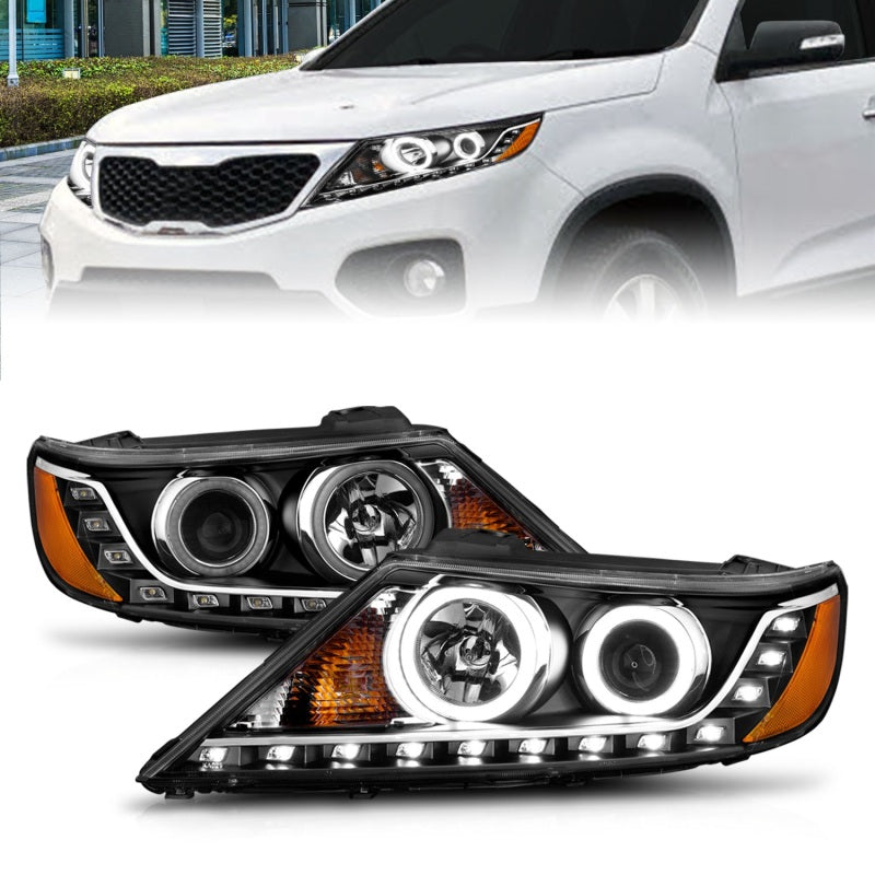 ANZO 2011-2013 Kia Sorento Projector Headlights w/ Halo Black (CCFL) ANZO 2011-2013 Kia Sorento Projector Headlights w/ Halo Black (CCFL)