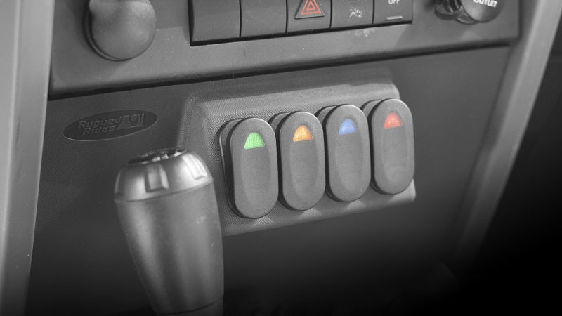 Rugged Ridge Lower Switch Panel Kit 07-10 Jeep Wrangler JK Rugged Ridge Lower Switch Panel Kit 07-10 Jeep Wrangler JK