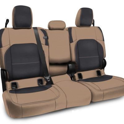 PRP 2020+ Jeep Gladiator JT Rear Bench Cover with Leather Interior - Black/Tan