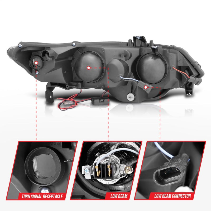 ANZO 2006-2011 Honda Civic Projector Headlights w/ Halo Chrome (CCFL) ANZO 2006-2011 Honda Civic Projector Headlights w/ Halo Chrome (CCFL)