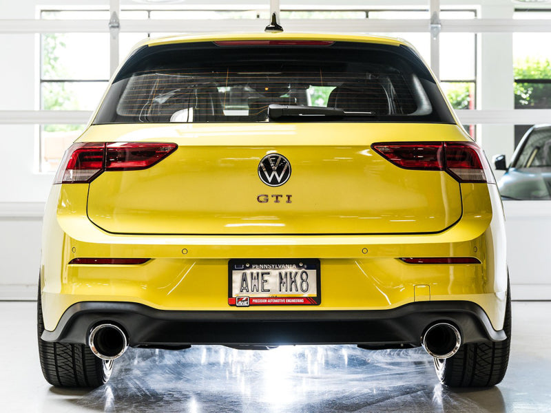 AWE 2022 VW GTI MK8 Touring Edition Exhaust - Chrome Silver Tips AWE 2022 VW GTI MK8 Touring Edition Exhaust - Chrome Silver Tips