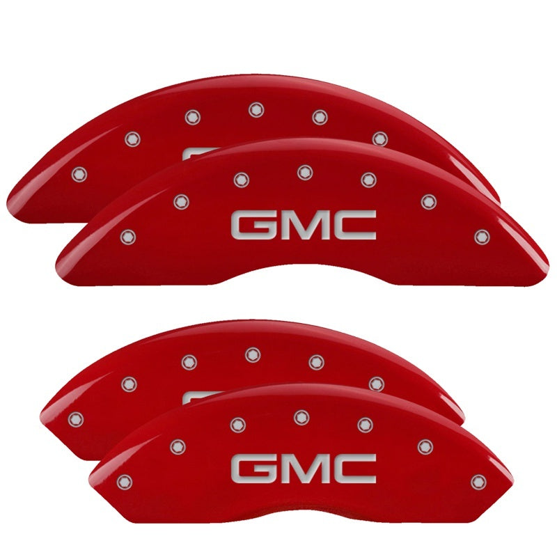 MGP 4 Caliper Covers Engraved Front & Rear Denali Red finish silver ch MGP 4 Caliper Covers Engraved Front & Rear Denali Red finish silver ch