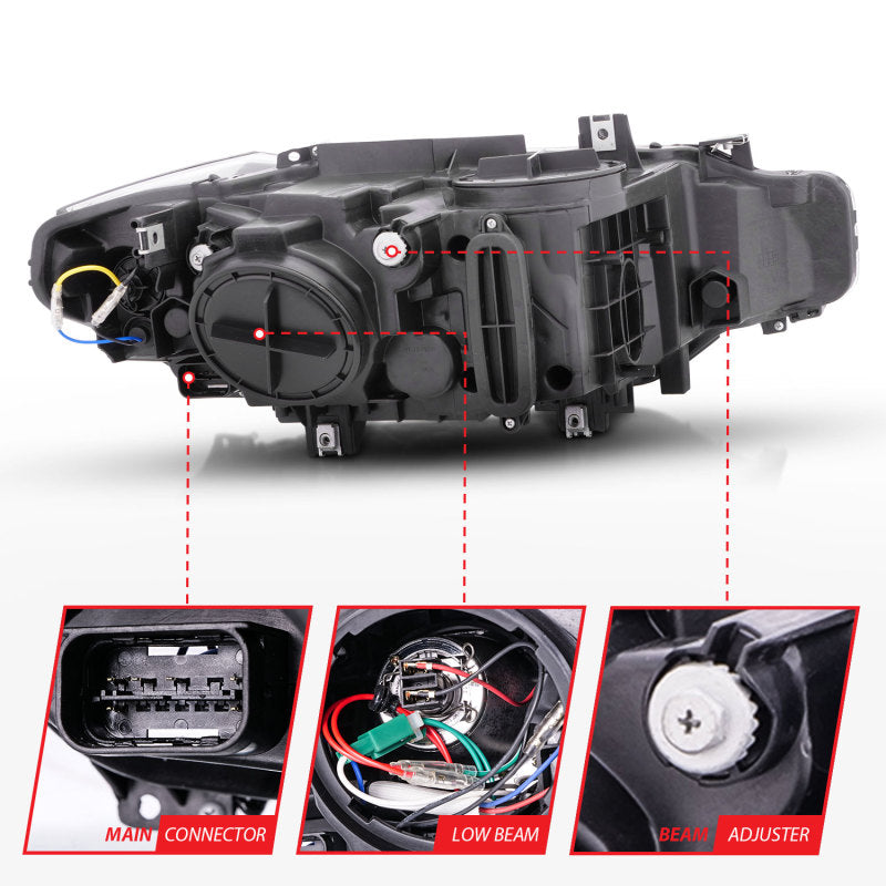 ANZO 2012-2015 BMW 3 Series Projector Headlights w/ U-Bar Black ANZO 2012-2015 BMW 3 Series Projector Headlights w/ U-Bar Black