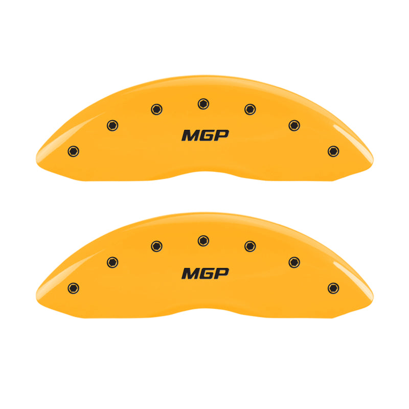 MGP 4 Caliper Covers Engraved Front & Rear MGP Yellow finish black ch MGP 4 Caliper Covers Engraved Front & Rear MGP Yellow finish black ch