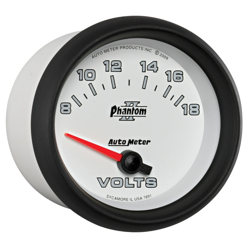 Autometer Phantom II 2-5/8in 18V Electric Voltmeter Gauge Autometer Phantom II 2-5/8in 18V Electric Voltmeter Gauge