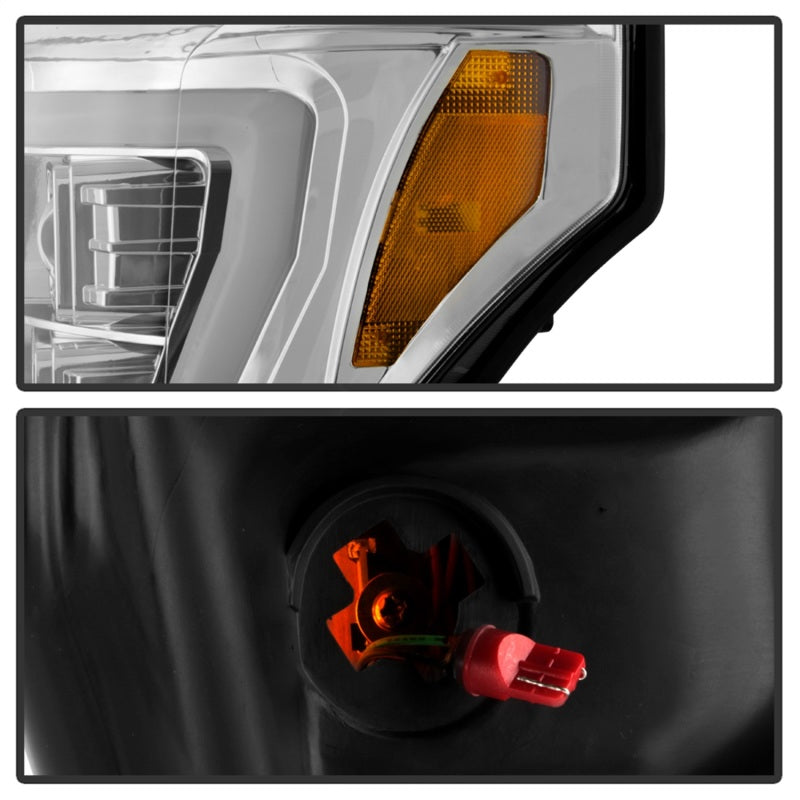 Spyder Ford F250/350/450 11-16 V2 High-Power LED Headlights-White Light Bar-Chrome PRO-YD-FS11V2PL-C Spyder Ford F250/350/450 11-16 V2 High-Power LED Headlights-White Light Bar-Chrome PRO-YD-FS11V2PL-C