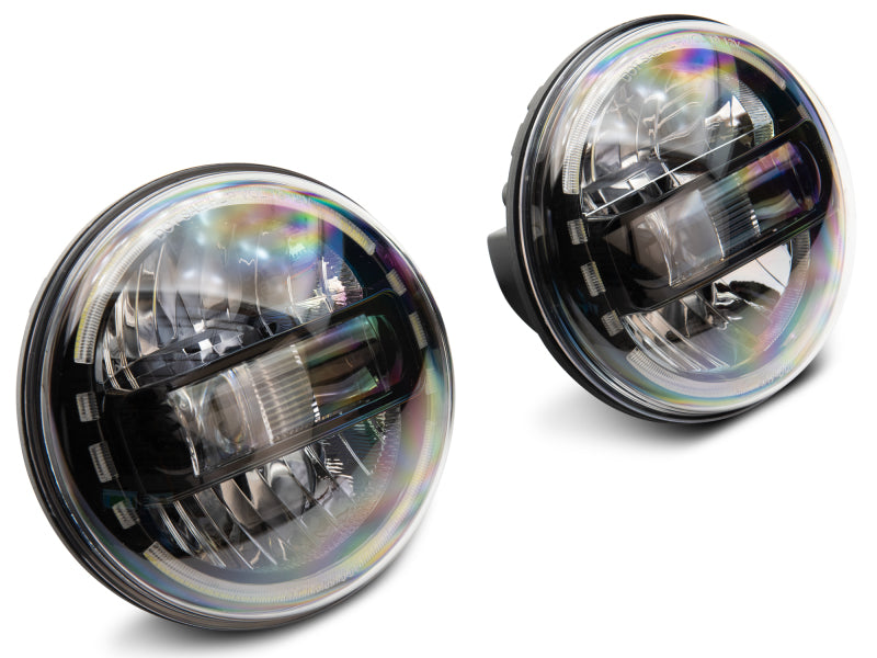 Raxiom 97-18 Jeep Wrangler TJ/JK Axial 7-Inch LED Headlights w/ DRL- Black Housing (Clear Lens) Raxiom 97-18 Jeep Wrangler TJ/JK Axial 7-Inch LED Headlights w/ DRL- Black Housing (Clear Lens)