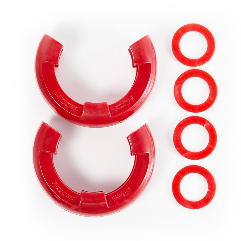 Rugged Ridge Red 7/8in D-Ring Isolator Kit Rugged Ridge Red 7/8in D-Ring Isolator Kit