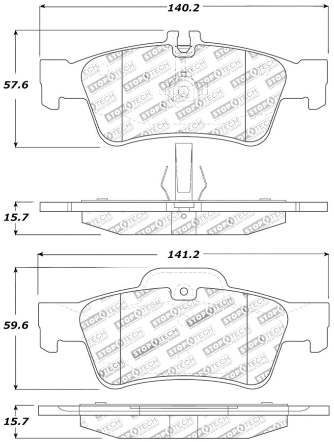 StopTech Street Touring Mercedes Benz Rear Brake Pads StopTech Street Touring Mercedes Benz Rear Brake Pads