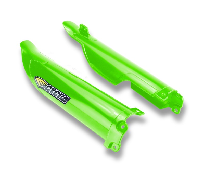 Cycra 12-16 Kawasaki KX250F-450F Fork Guards - Green Cycra 12-16 Kawasaki KX250F-450F Fork Guards - Green