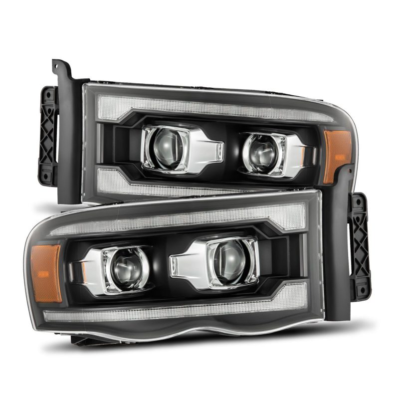 AlphaRex 02-05 Dodge Ram 1500 PRO-Series Projector Headlights Plank Style Chrome w/Seq Signal AlphaRex 02-05 Dodge Ram 1500 PRO-Series Projector Headlights Plank Style Chrome w/Seq Signal