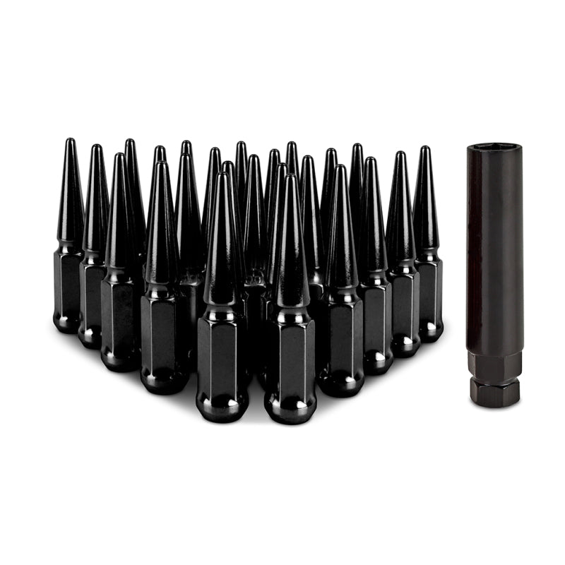 Mishimoto Mishimoto Steel Spiked Lug Nuts M12 x 1.5 24pc Set Black Mishimoto Mishimoto Steel Spiked Lug Nuts M12 x 1.5 24pc Set Black