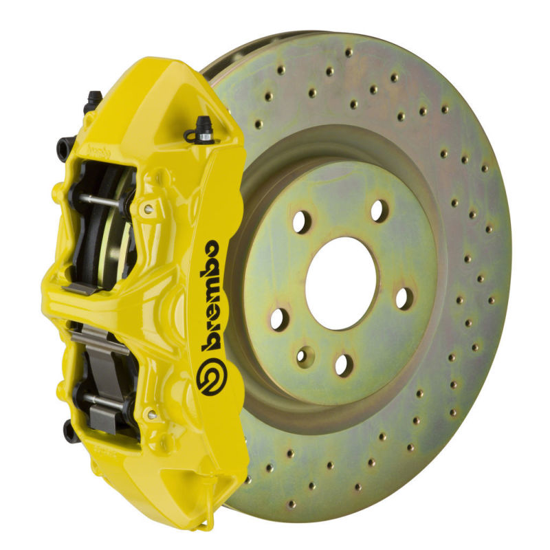 Brembo 05-14 Mustang GT Excl non-ABS Equipped Fr GT BBK 6Pist Cast 355x32 1pc Rtr Drill-Yellow Brembo 05-14 Mustang GT Excl non-ABS Equipped Fr GT BBK 6Pist Cast 355x32 1pc Rtr Drill-Yellow
