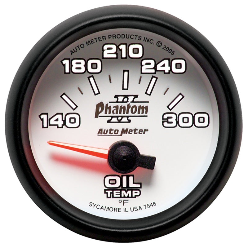 Autometer Phantom II 52mm Short Sweep Electronic 140-300 Deg F Oil Temperature Gauge Autometer Phantom II 52mm Short Sweep Electronic 140-300 Deg F Oil Temperature Gauge