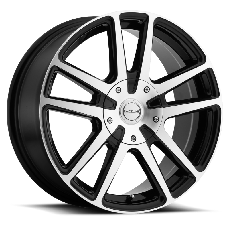 Raceline 145M Encore 16x7in / 4x100/4x114.3 BP / 40mm Offset / 72.62mm Bore - Black & Machined Wheel Raceline 145M Encore 16x7in / 4x100/4x114.3 BP / 40mm Offset / 72.62mm Bore - Black & Machined Wheel