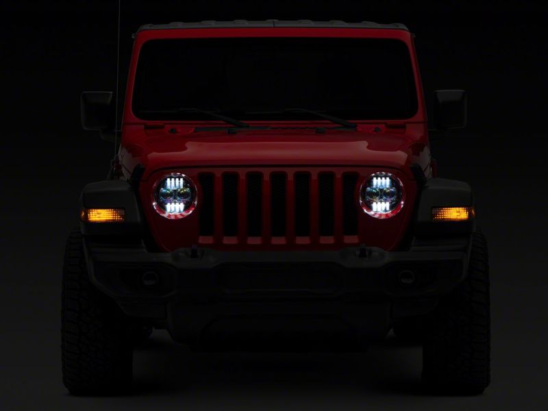 Raxiom 18-23 Jeep Wrangler JL Axial Series 9-In Angel Eye LED Headlights- Blk Housing (Clear Lens) Raxiom 18-23 Jeep Wrangler JL Axial Series 9-In Angel Eye LED Headlights- Blk Housing (Clear Lens)