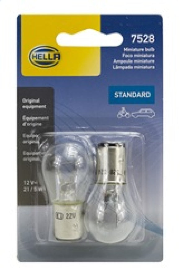 Hella Bulb 7528 12V 21/5W Bay15D S8 (2) Hella Bulb 7528 12V 21/5W Bay15D S8 (2)