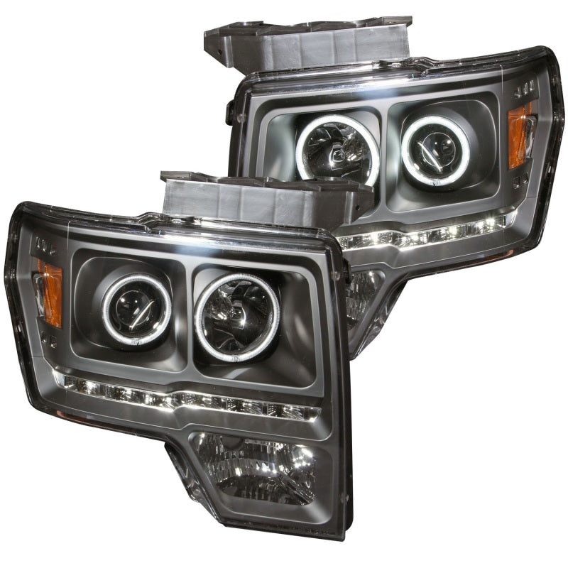 ANZO 2009-2014 Ford F-150 Projector Headlights w/ Halo Black (CCFL) G2 ANZO 2009-2014 Ford F-150 Projector Headlights w/ Halo Black (CCFL) G2