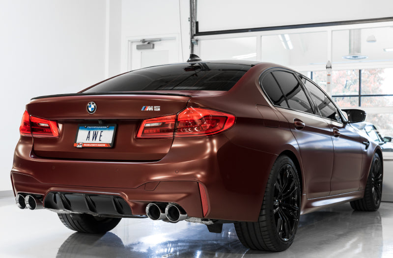 AWE Tuning 18-19 BMW F90 M5 SwitchPatch Cat-Back Exhaust- Black Diamond Tips AWE Tuning 18-19 BMW F90 M5 SwitchPatch Cat-Back Exhaust- Black Diamond Tips