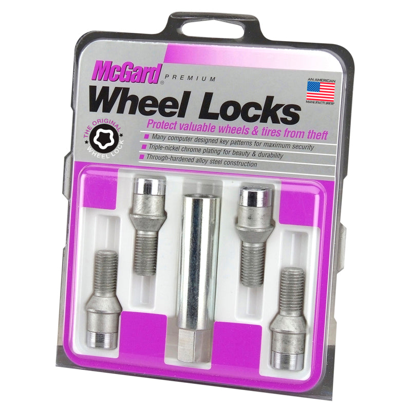 McGard Wheel Lock Bolt Set - 4pk. (Tuner / Cone Seat) M14X1.5 / 17mm Hex / 28.6mm Shank L. - Chrome McGard Wheel Lock Bolt Set - 4pk. (Tuner / Cone Seat) M14X1.5 / 17mm Hex / 28.6mm Shank L. - Chrome