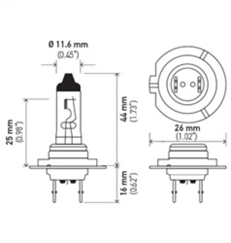 Hella Bulb H7 12V 55W PX26d T4.6 LONGLIFE Hella Bulb H7 12V 55W PX26d T4.6 LONGLIFE