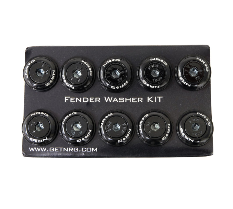 NRG Fender Washer Kit w/Color Matched M6 Bolt Rivets For Plastic (Black) - Set of 10 NRG Fender Washer Kit w/Color Matched M6 Bolt Rivets For Plastic (Black) - Set of 10