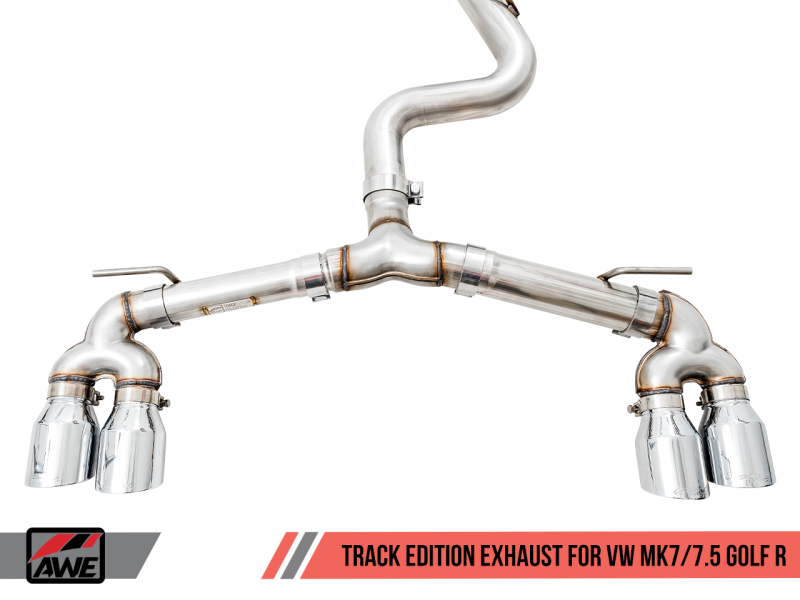 AWE Tuning Mk7 Golf R Track Edition Exhaust w/Chrome Silver Tips 102mm AWE Tuning Mk7 Golf R Track Edition Exhaust w/Chrome Silver Tips 102mm