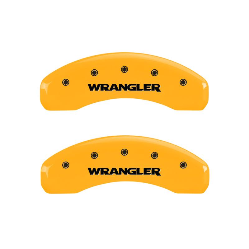 MGP 4 Caliper Covers Engraved Front & Rear Wrangler Yellow Finish Black Char 2003 Jeep Wrangler MGP 4 Caliper Covers Engraved Front & Rear Wrangler Yellow Finish Black Char 2003 Jeep Wrangler