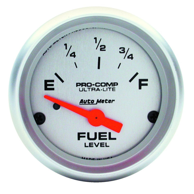Autometer Ultra-Lite 52mm 73 OHMS Empty/10 OHMS Full Short Sweep Electronic Fuel Level Gauge Autometer Ultra-Lite 52mm 73 OHMS Empty/10 OHMS Full Short Sweep Electronic Fuel Level Gauge