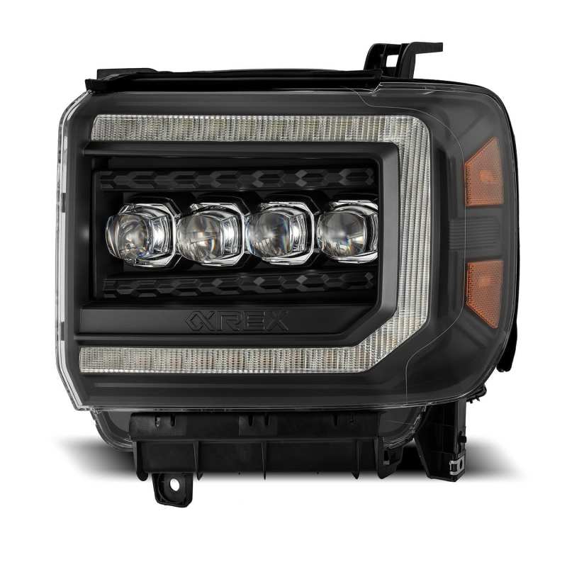 AlphaRex 14-18 GMC Sierra NOVA LED Proj Headlights Plank Style Black w/Activ Light/Seq Signal/DRL AlphaRex 14-18 GMC Sierra NOVA LED Proj Headlights Plank Style Black w/Activ Light/Seq Signal/DRL