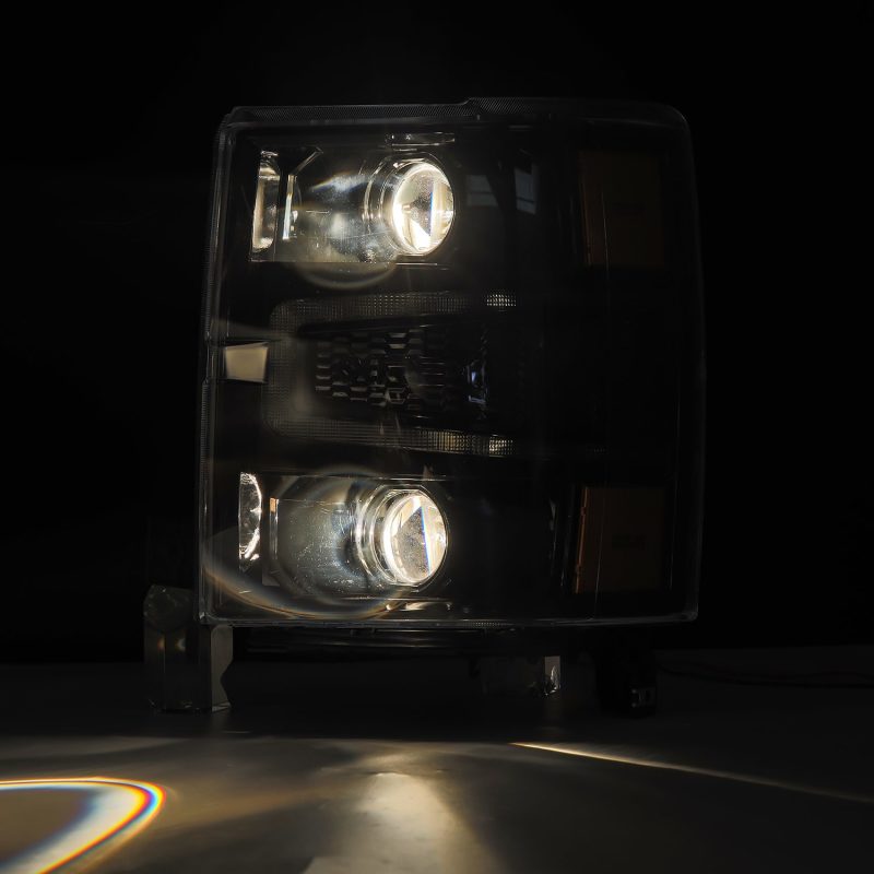 AlphaRex 14-15 Chevy 1500 PRO-Series Projector Headlights, Alpha-Black w/ Sequential Signal &  DRL AlphaRex 14-15 Chevy 1500 PRO-Series Projector Headlights, Alpha-Black w/ Sequential Signal &  DRL