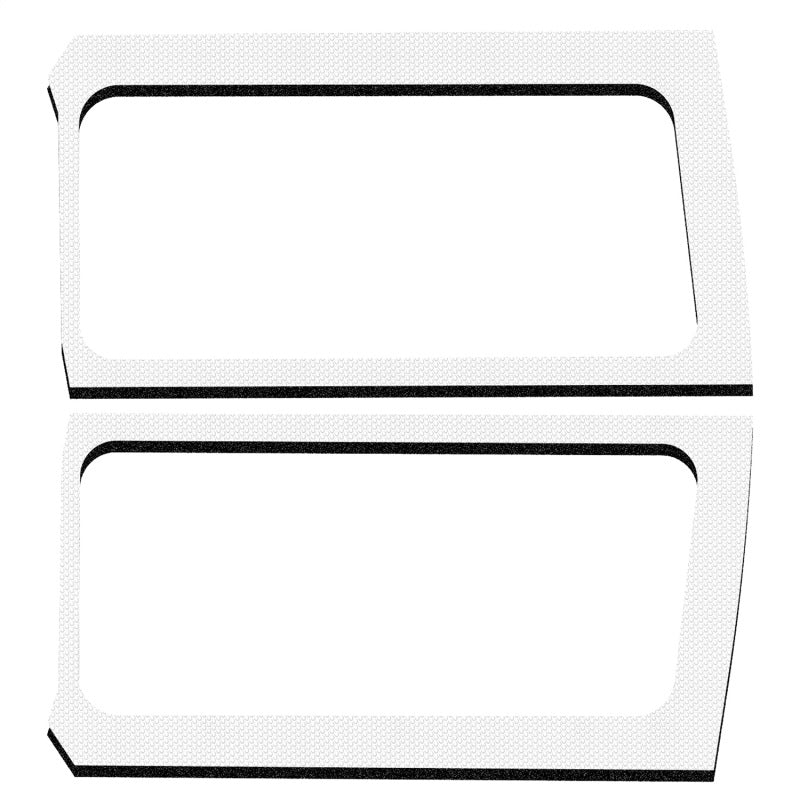 DEI 18-23 Jeep Wrangler JL 2-Door Boom Mat Rear Side Window Trim - 2 Piece - White DEI 18-23 Jeep Wrangler JL 2-Door Boom Mat Rear Side Window Trim - 2 Piece - White