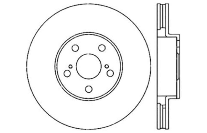 StopTech 03-08 Pontiac Vibe / 05-09 Scion tc Right Front Slotted & Drilled Rotor StopTech 03-08 Pontiac Vibe / 05-09 Scion tc Right Front Slotted & Drilled Rotor