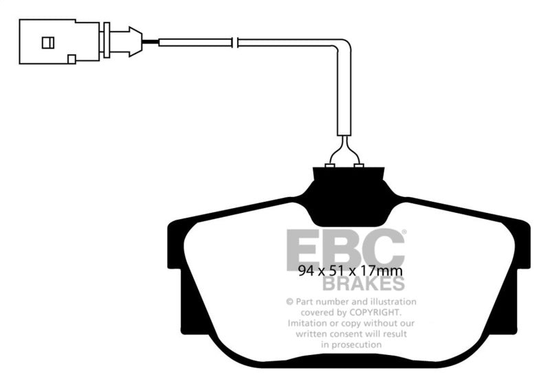EBC 00 Volkswagen Eurovan 2.8 (ATE) with Wear Leads Greenstuff Rear Brake Pads EBC 00 Volkswagen Eurovan 2.8 (ATE) with Wear Leads Greenstuff Rear Brake Pads