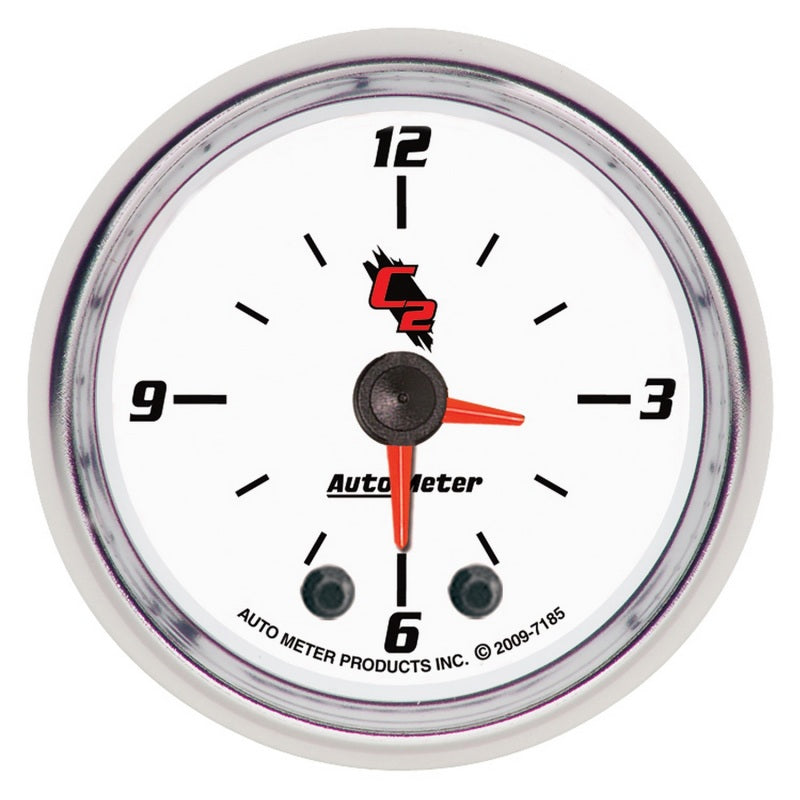 Autometer C2 2-1/6in 12 Hour Analog Clock Gauge Autometer C2 2-1/6in 12 Hour Analog Clock Gauge