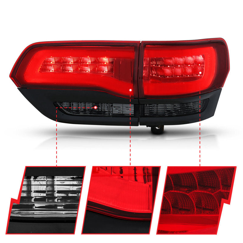 ANZO 2014-2016 Jeep Grand Cherokee LED Taillights Red/Smoke ANZO 2014-2016 Jeep Grand Cherokee LED Taillights Red/Smoke