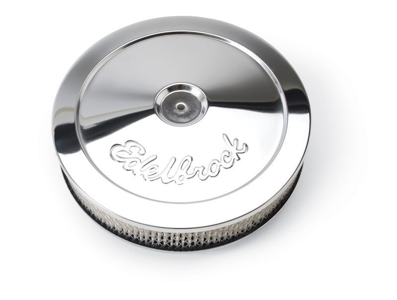 Edelbrock Air Cleaner Pro-Flo Series Round Steel Top Paper Element 10In Dia X 3 5In Chrome Edelbrock Air Cleaner Pro-Flo Series Round Steel Top Paper Element 10In Dia X 3 5In Chrome