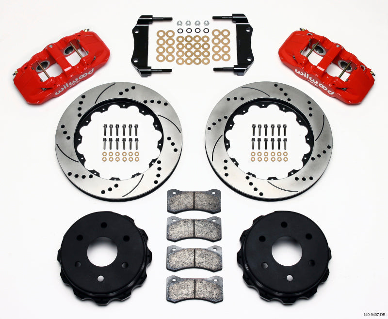 Wilwood AERO4 RearTruck Kit 14.25in Drill Red 1999-2010 GM 1500-SUV 1 Piston OE Caliper Wilwood AERO4 RearTruck Kit 14.25in Drill Red 1999-2010 GM 1500-SUV 1 Piston OE Caliper