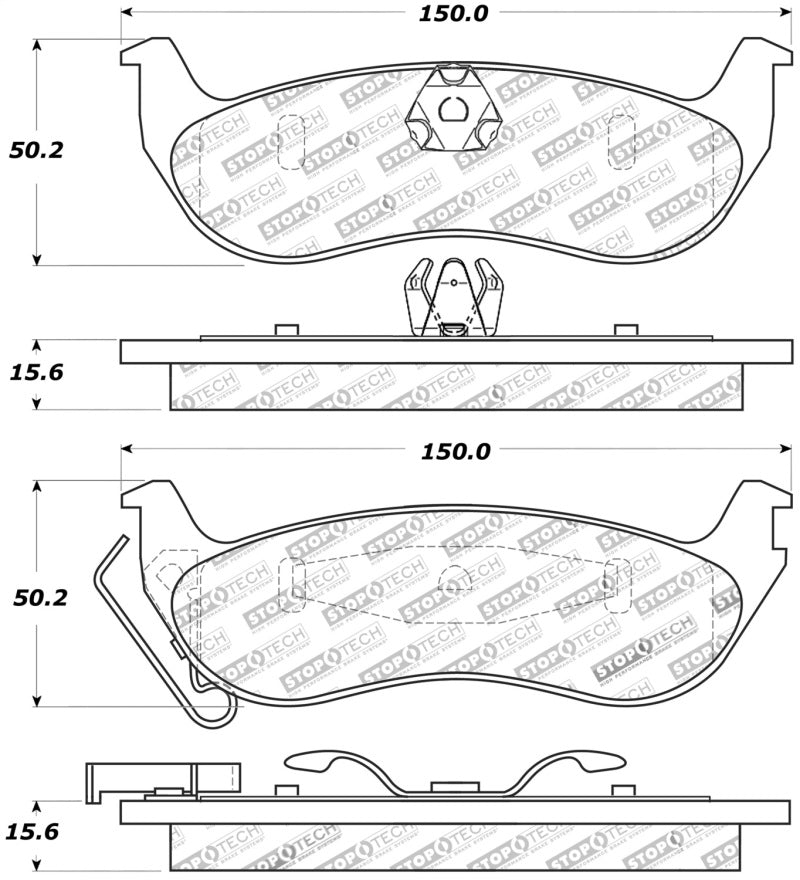 StopTech Sport Brake Pads w/Shims and Hardware - Front StopTech Sport Brake Pads w/Shims and Hardware - Front