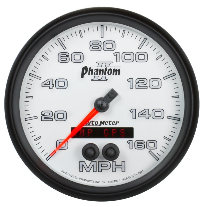 Autometer Phantom II 5in 0-140MPH In-Dash Electronic GPS Programmable Speedometer Autometer Phantom II 5in 0-140MPH In-Dash Electronic GPS Programmable Speedometer