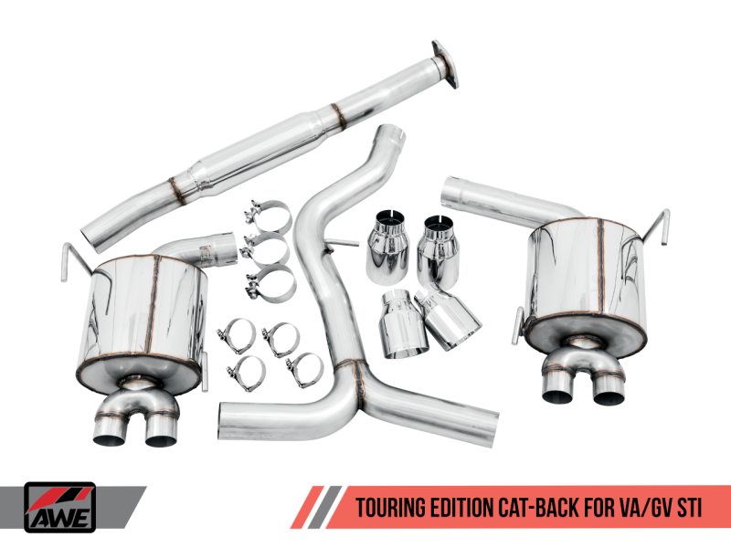 AWE Tuning Subaru STI VA / WRX GV / STI GV Sedan Touring Edition Exhaust - Chrome Silver Tip (102mm) AWE Tuning Subaru STI VA / WRX GV / STI GV Sedan Touring Edition Exhaust - Chrome Silver Tip (102mm)