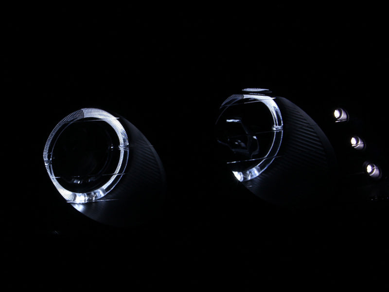 ANZO 1997-1999 Mitsubishi Eclipse Projector Headlights w/ Halo Black G2 ANZO 1997-1999 Mitsubishi Eclipse Projector Headlights w/ Halo Black G2