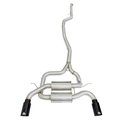 aFe MACHForce XP SS-304 Black Tip 2.5in Dia Cat Back Exhaust 12-14 BMW 335i (F30) 3.0L (t)