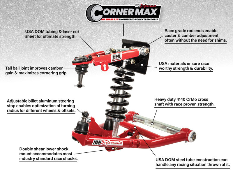 UMI Performance 73-87 GM C10 CornerMax A-Arm Kit - Red UMI Performance 73-87 GM C10 CornerMax A-Arm Kit - Red
