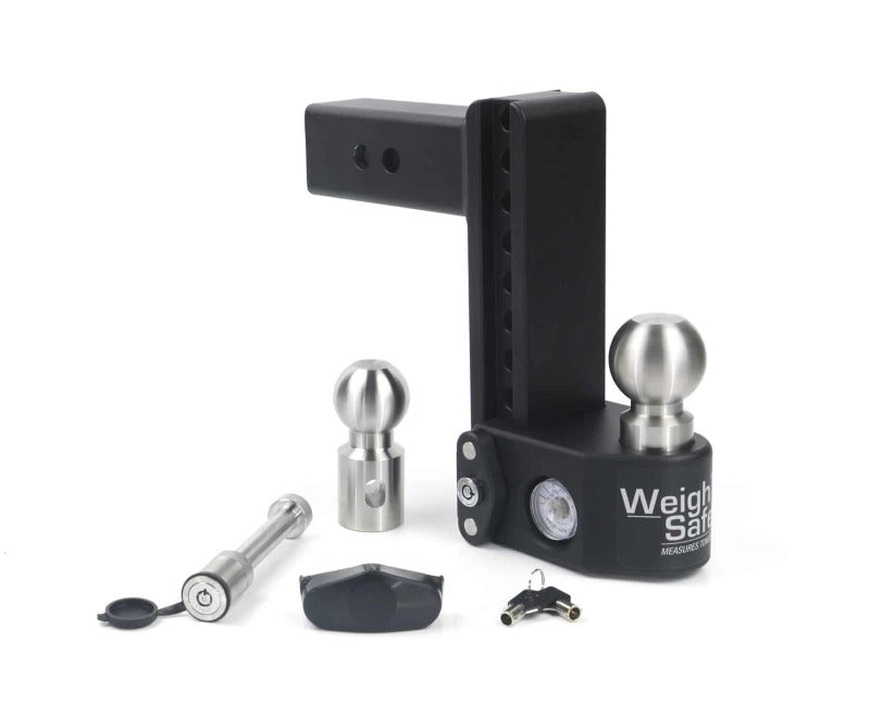 Weigh Safe 8in Drop Hitch w/Built-in Scale & 2.5in Shank (10K/22K GTWR) w/WS05 - Steel Weigh Safe 8in Drop Hitch w/Built-in Scale & 2.5in Shank (10K/22K GTWR) w/WS05 - Steel